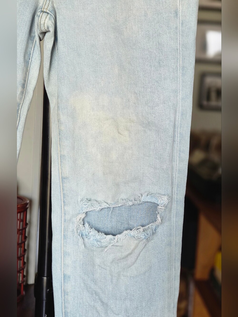 AYR The Sugar Straight Leg Light Wash Distressed Jeans - Picture 2 of 12
